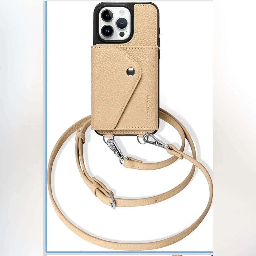 Tan Leather Phone Case with Strap (D05)